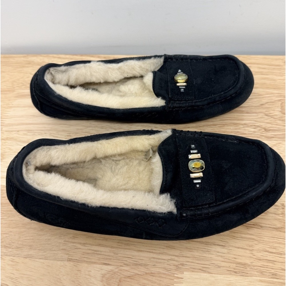 Woman's UGG Australia Ansley Chunky Slippers Crystals Fur Lined Fur Sz 7.5 #59